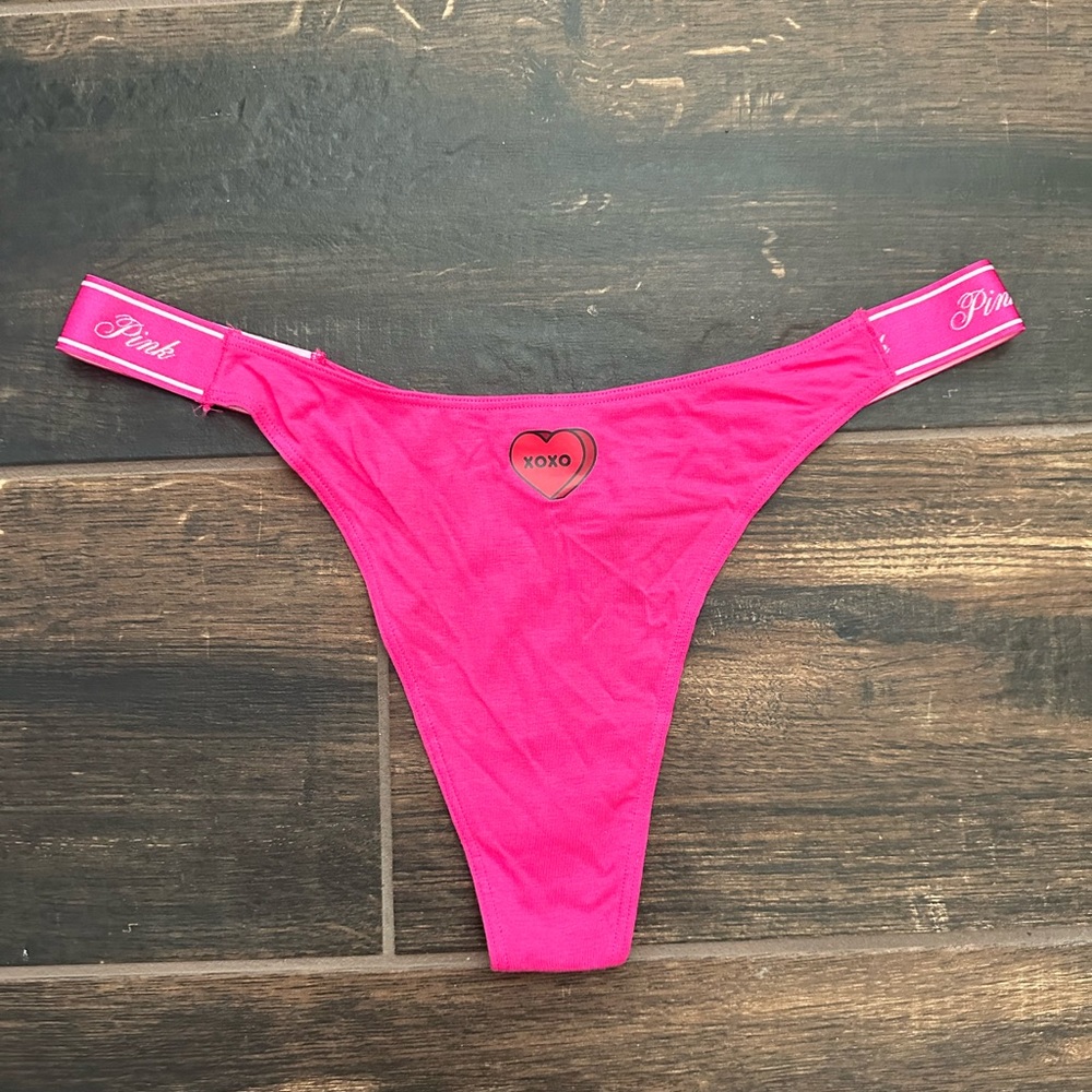 PINK Victoria's Secret Pink Logo Thong Panty